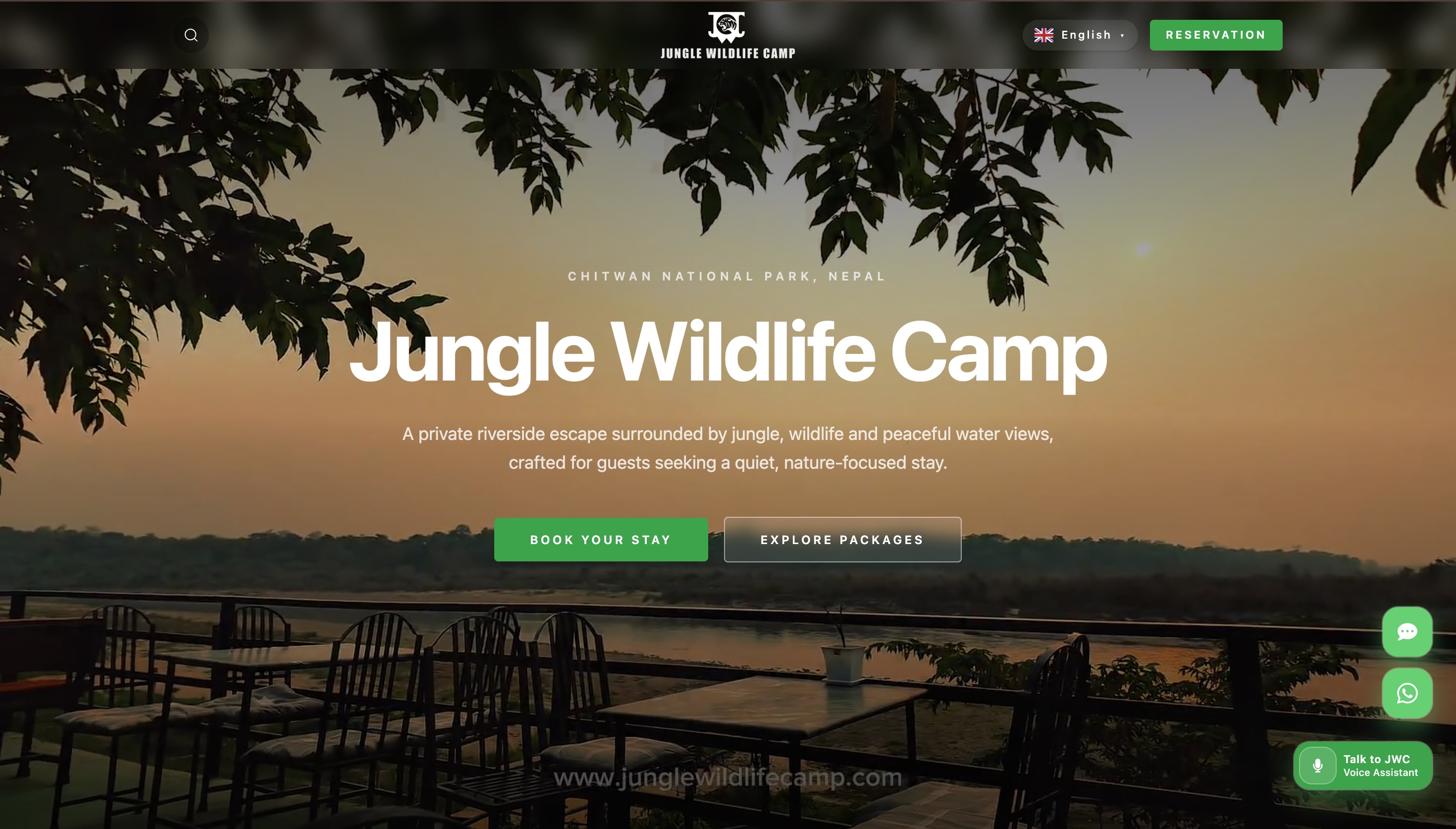 Jungle Wildlife Camp — Hospitality & Tourism website built by Bikash Acharya