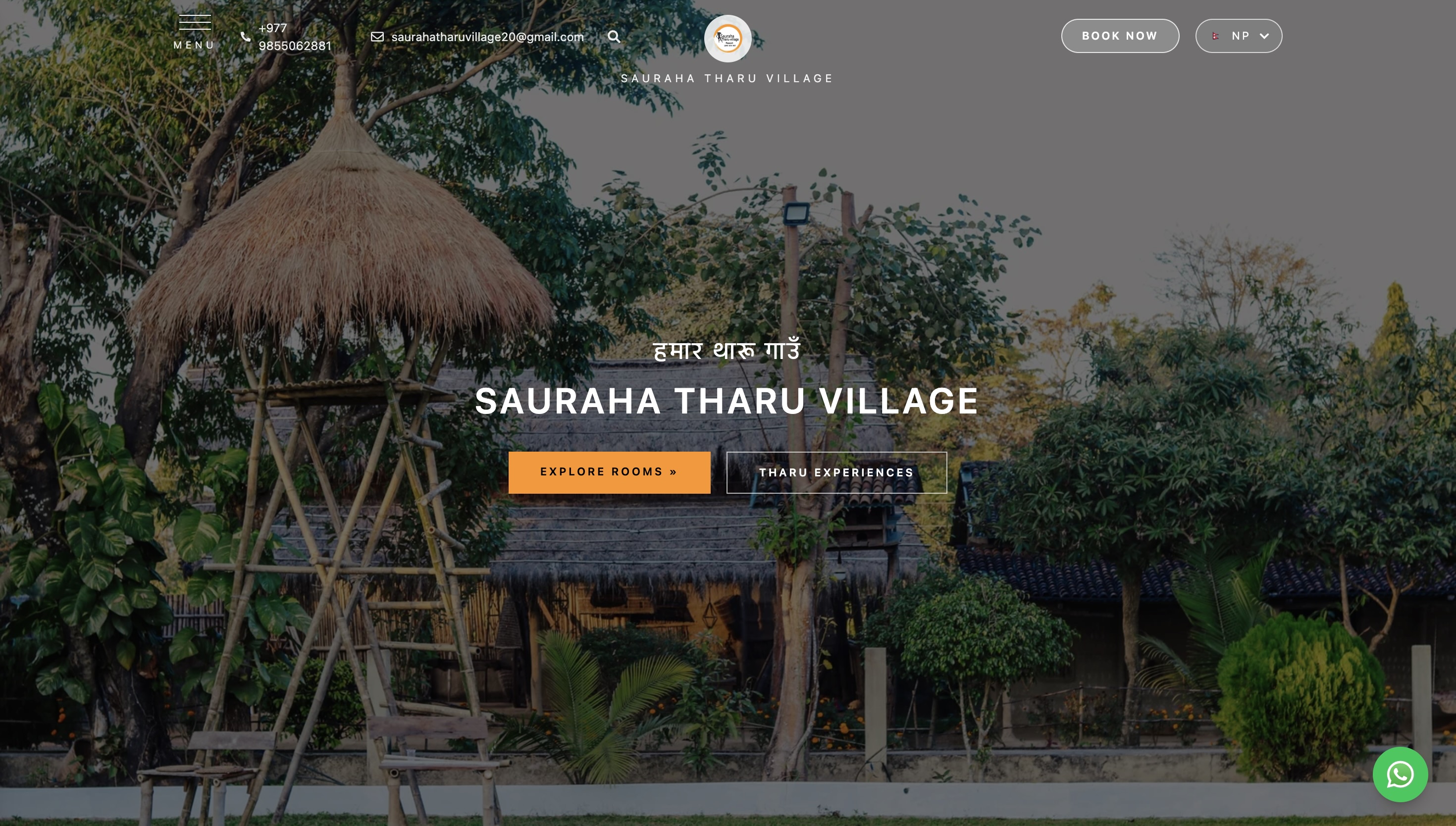 Sauraha Tharu Village — Travel & Tourism website by full stack developer Bikash Acharya